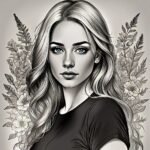 Retrato dibujo blanco y negro