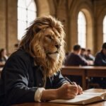 León estudiando en la universidad